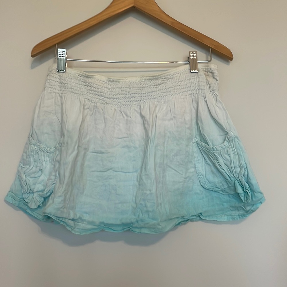 lei Green Ombre Skirt with Smocked Waistband